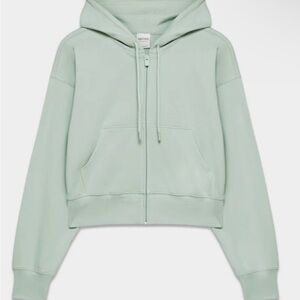 Aritzia Terry Sweatfleece Boyfriend Boxy Zip Hoodie Sage size XL